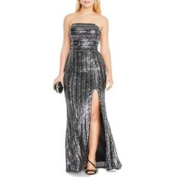 Black and silver sequin gown - Picture 3 of 14